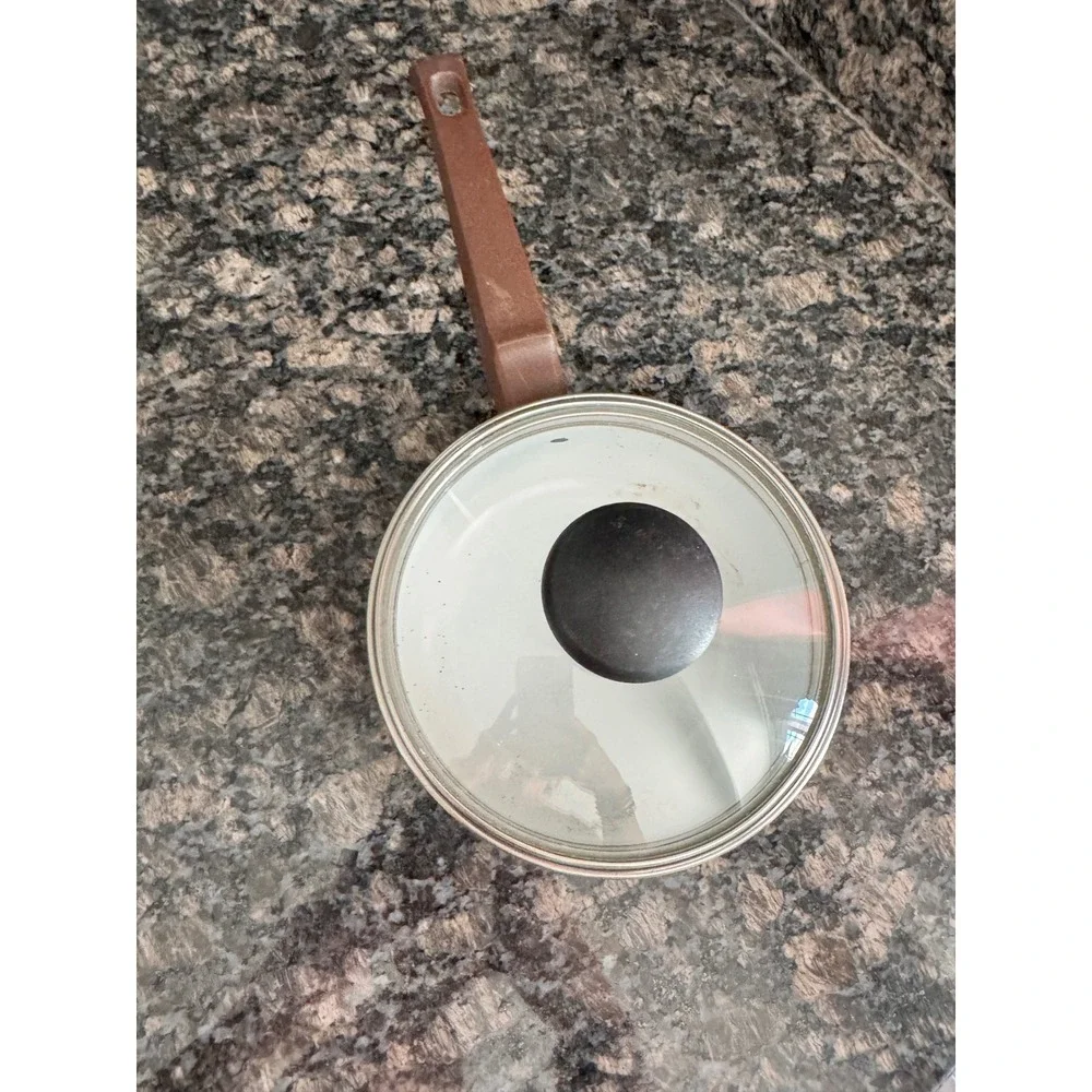 Vintage JMP Sweet Flowers‎ Enamel Saucepan with Lid Made in Spain Floral Retro